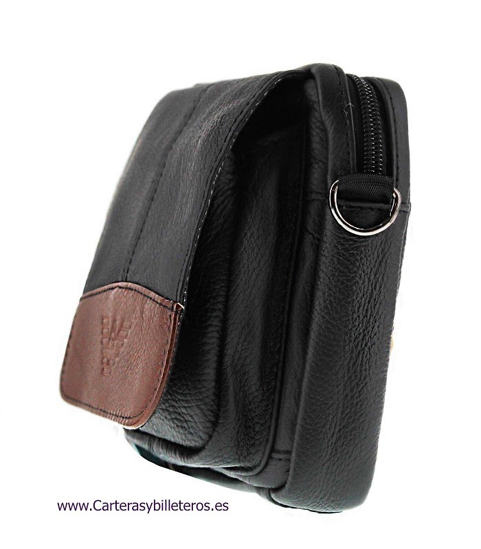 MEN'S SHOULDER LEATHER AND SMALL WAIST BAG 