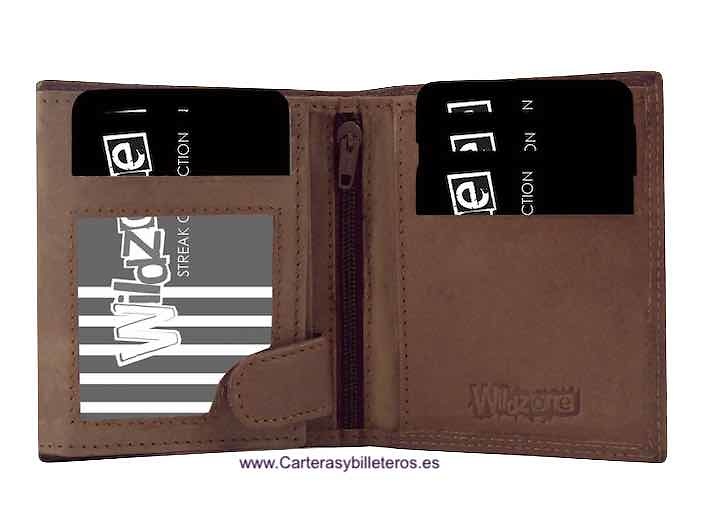 MEN'S WALLET CARD HOLDER IN LEATHER FOR 13 CARDS 