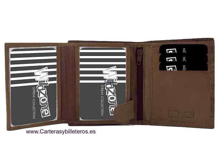 MEN'S WALLET CARD HOLDER IN LEATHER FOR 13 CARDS 