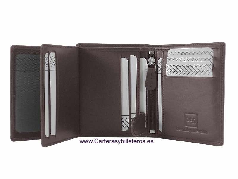 MEN'S WALLET CARD HOLDER IN LEATHER FOR 13 CARDS 