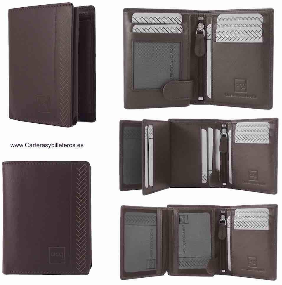 MEN'S WALLET CARD HOLDER IN LEATHER FOR 13 CARDS 