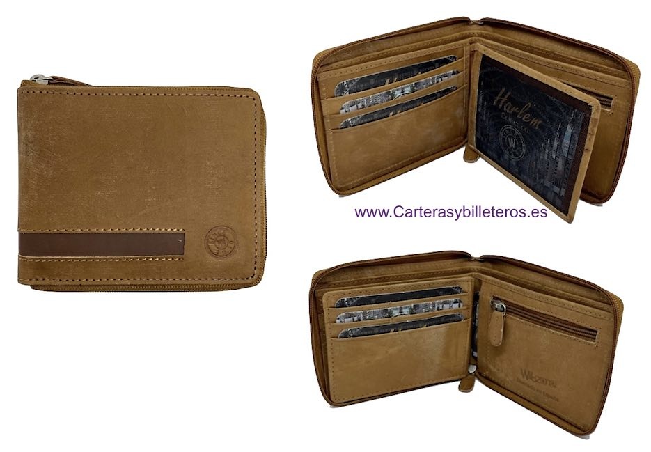 MEN'S WALLET CLOSED BY ZIPPER 