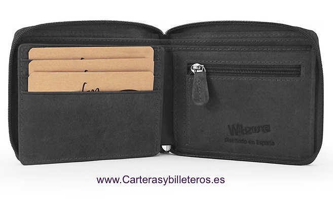 MEN'S WALLET CLOSED BY ZIPPER 