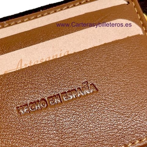 MEN'S WALLET LEATHER FROM UBRIQUE WITH SMALL SPAIN FLAG 