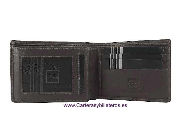 MEN'S WALLET PURSE IN NAPA LEATHER FOR 10 CARDS WITH PURSE 