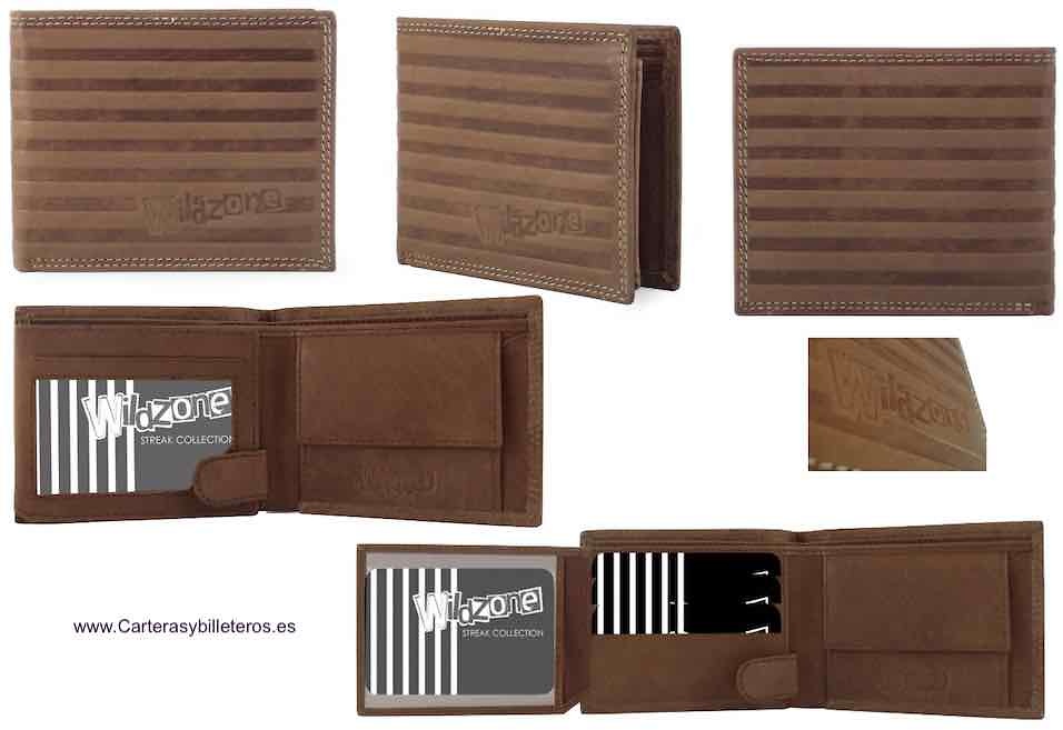 MEN'S WALLET PURSE IN NAPA LEATHER FOR 10 CARDS WITH PURSE 