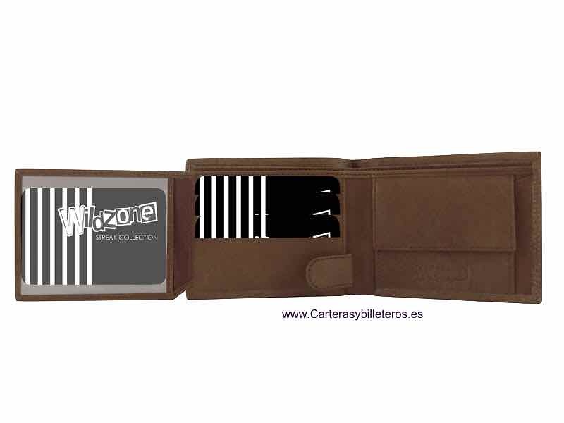 MEN'S WALLET PURSE IN NAPA LEATHER FOR 10 CARDS WITH PURSE 