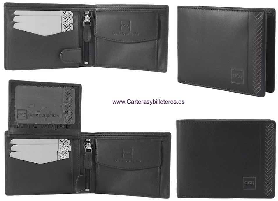 MEN'S WALLET PURSE IN NAPA LEATHER FOR 10 CARDS WITH PURSE 