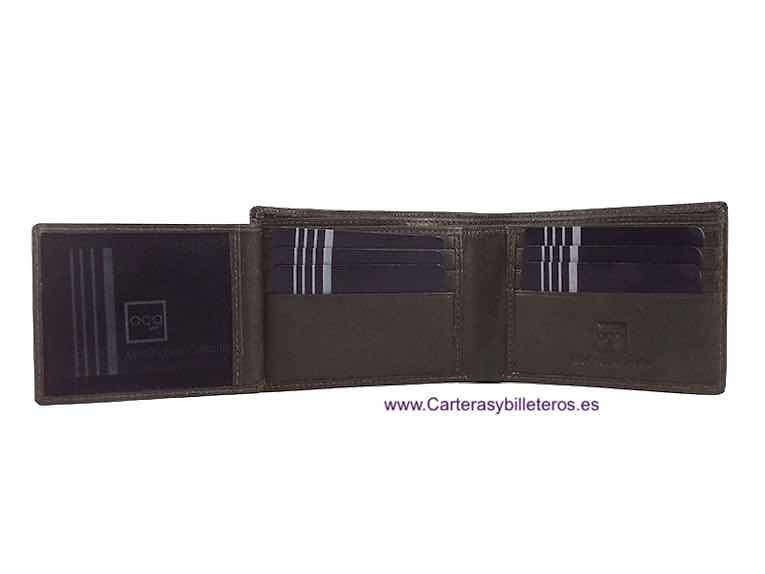 MEN'S WALLET PURSE IN NAPA LEATHER FOR 10 CARDS 