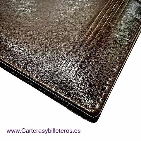 MEN'S WALLET PURSE IN NAPA LEATHER FOR 10 CARDS 