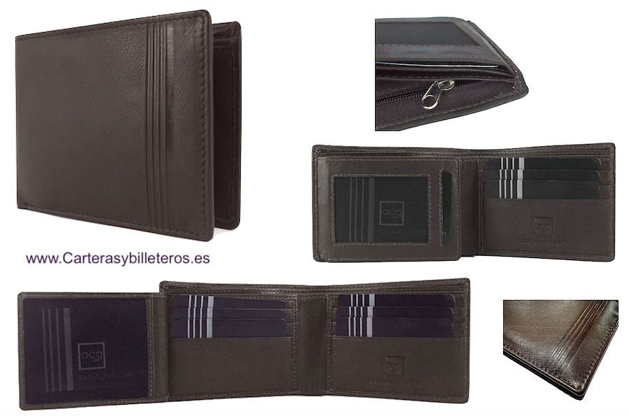 MEN'S WALLET PURSE IN NAPA LEATHER FOR 10 CARDS 