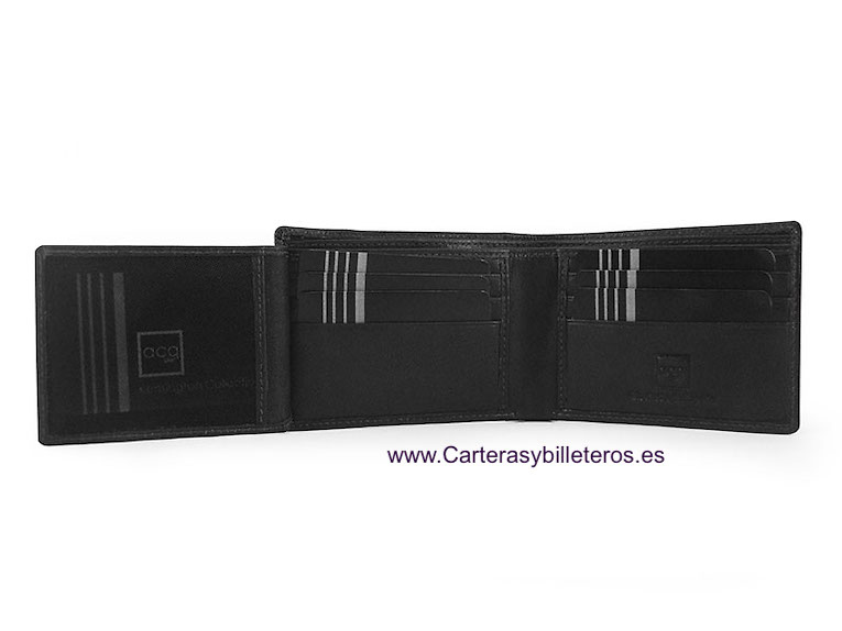 MEN'S WALLET PURSE IN NAPA LEATHER FOR 10 CARDS 