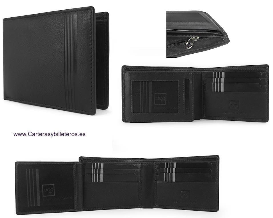 MEN'S WALLET PURSE IN NAPA LEATHER FOR 10 CARDS 