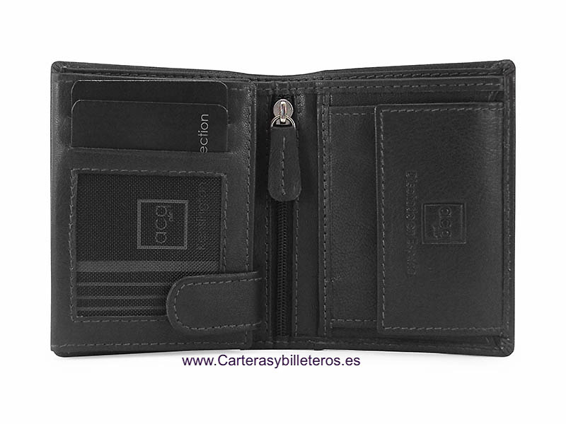 MEN'S WALLET PURSE IN NAPALUX LEATHER FOR 10 CARDS 