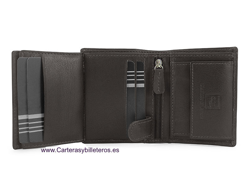 MEN'S WALLET PURSE IN NAPALUX LEATHER FOR 10 CARDS 