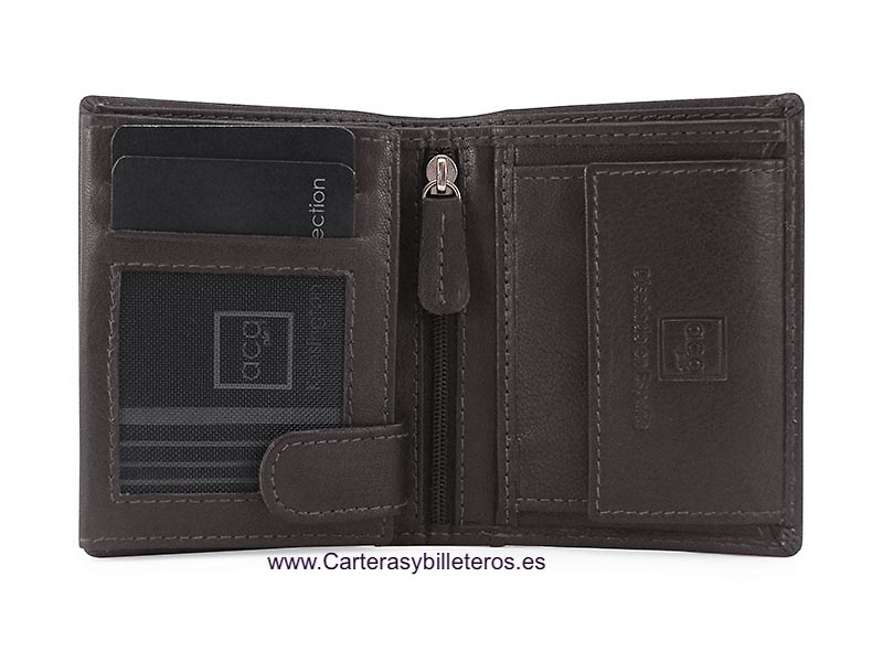 MEN'S WALLET PURSE IN NAPALUX LEATHER FOR 10 CARDS 