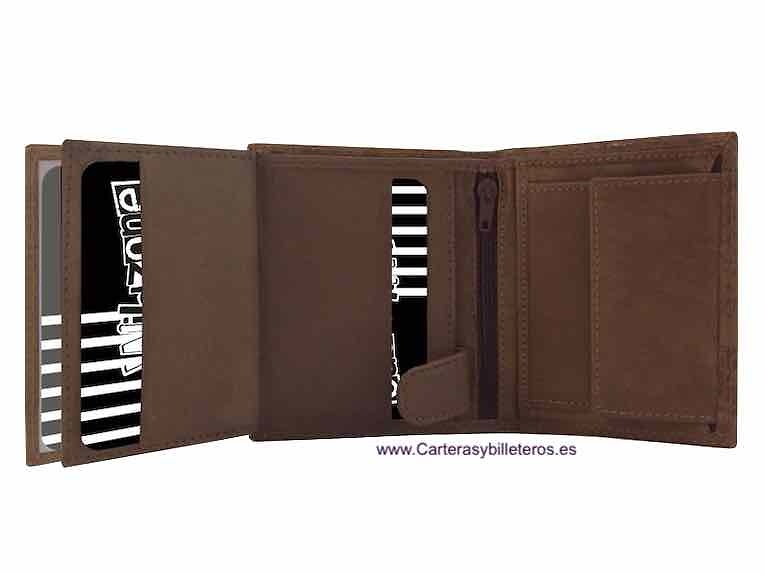 MEN'S WALLET PURSE IN NAPALUX LEATHER FOR 10 CARDS 