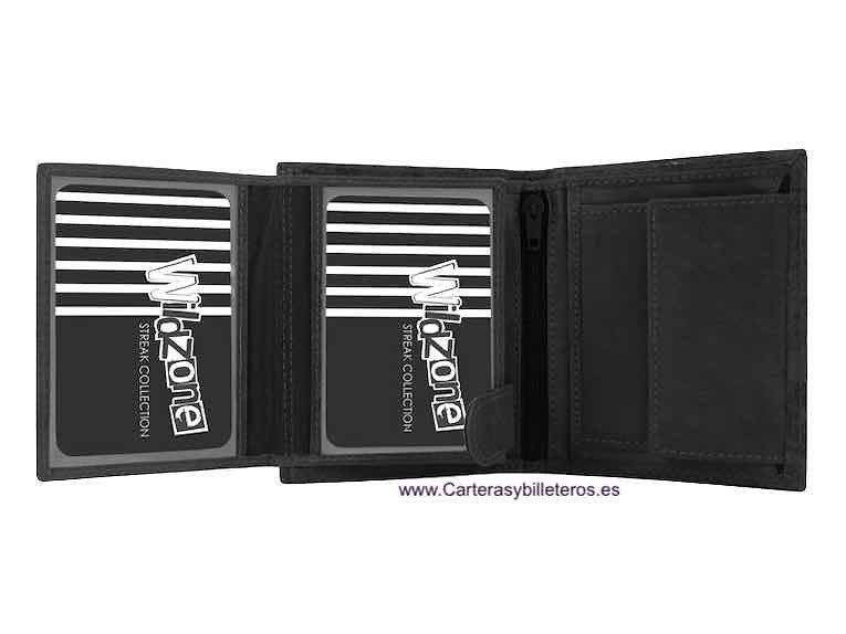 MEN'S WALLET PURSE IN NAPALUX LEATHER FOR 10 CARDS 