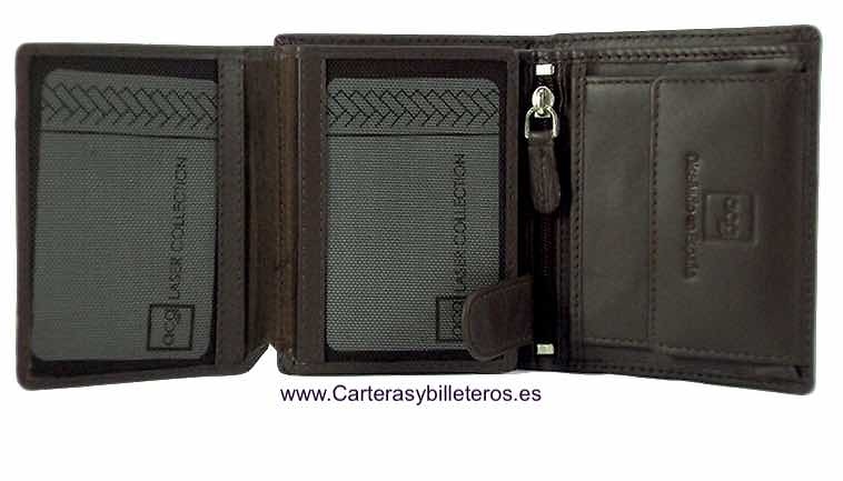 MEN'S WALLET PURSE IN NAPALUX LEATHER FOR 10 CARDS 