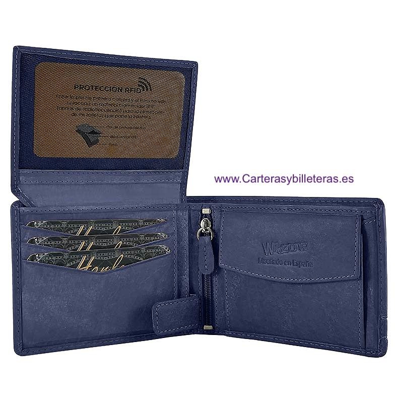 MEN'S WALLET WALLET IN WAXED LEATHER FOR 10 CARDS WILDZONE 