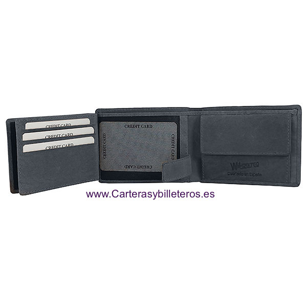 MEN'S WALLET WALLET WITH ELASTIC CLOSURE AND ANTI-SLIP MULTI PERFORATED LEATHER 