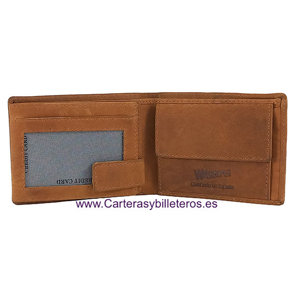 MEN'S WALLET WALLET WITH ELASTIC CLOSURE AND ANTI-SLIP MULTI PERFORATED LEATHER 