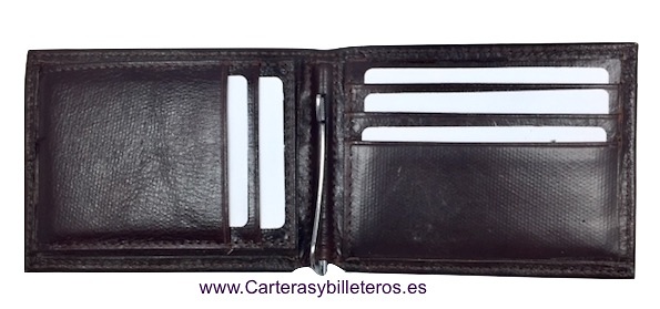 MEN'S WALLET WITH BANKNOTE CLIP AND OUTSIDE CARD 