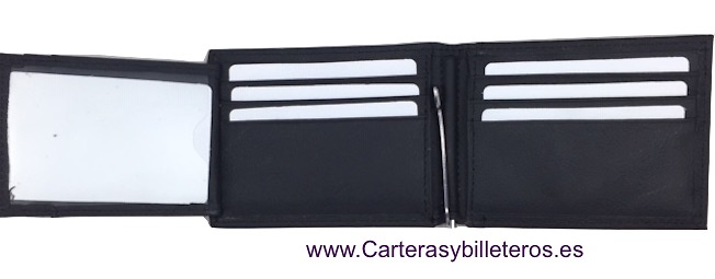 MEN'S WALLET WITH BANKNOTE CLIP AND OUTSIDE CARD 