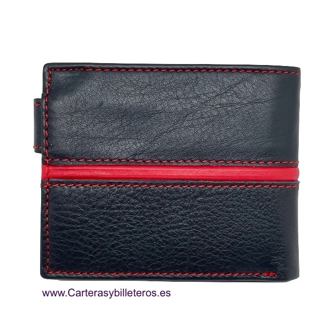 MEN'S WALLET WITH COIN PURSE WALLET RED EMBROIDERY WALLET WITH CLASP 