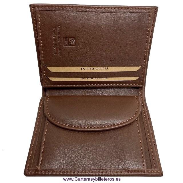 MEN'S WALLET WITH PURSE TITTO BLUNI ENGRAVED LEATHER EXCLUSIVE DESIGN 