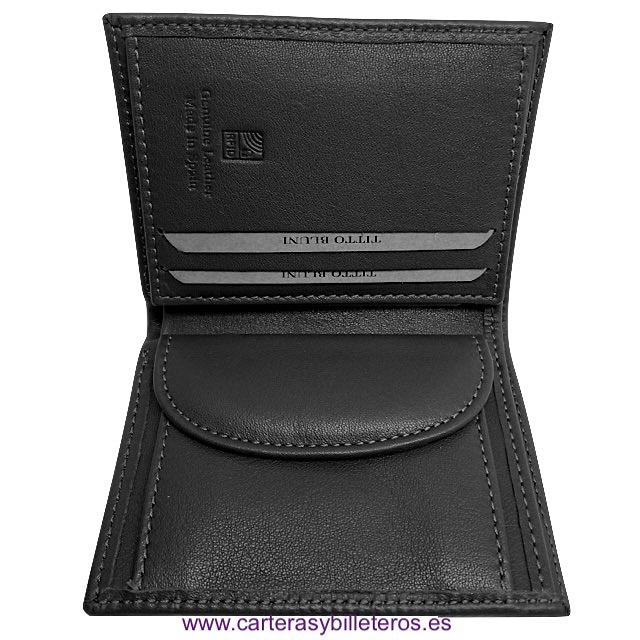 MEN'S WALLET WITH PURSE TITTO BLUNI ENGRAVED LEATHER EXCLUSIVE DESIGN 