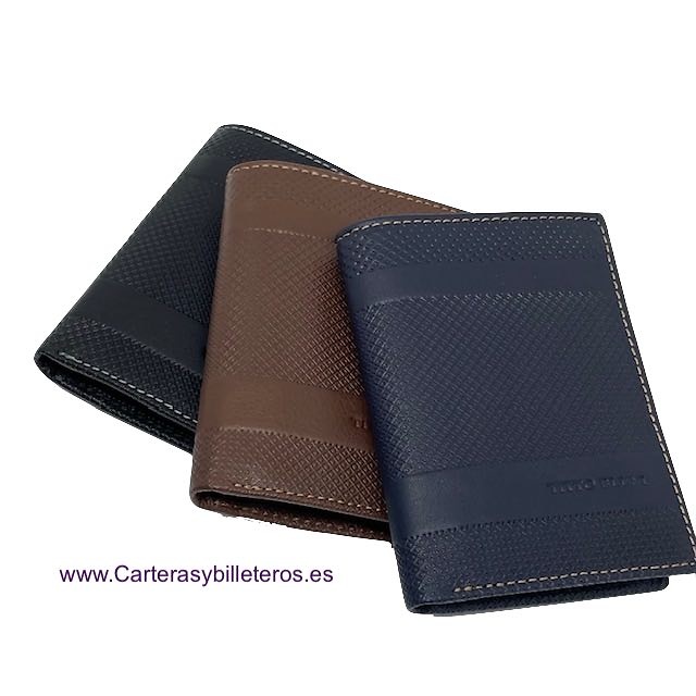 MEN'S WALLET WITH PURSE TITTO BLUNI ENGRAVED LEATHER EXCLUSIVE DESIGN 