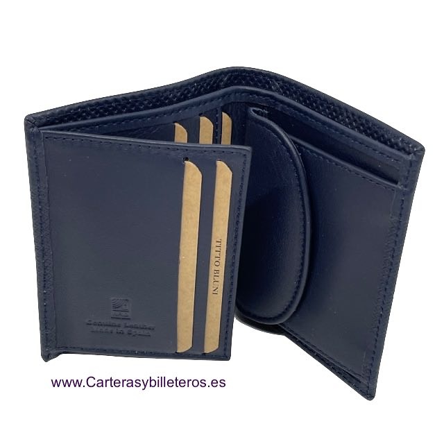 MEN'S WALLET WITH PURSE TITTO BLUNI ENGRAVED LEATHER EXCLUSIVE DESIGN 