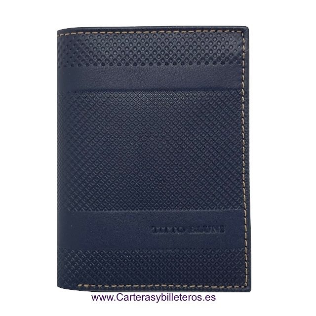 MEN'S WALLET WITH PURSE TITTO BLUNI ENGRAVED LEATHER EXCLUSIVE DESIGN 