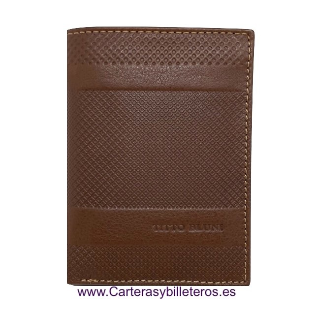 MEN'S WALLET WITH PURSE TITTO BLUNI ENGRAVED LEATHER EXCLUSIVE DESIGN 