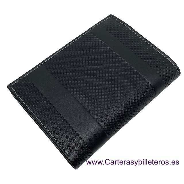 MEN'S WALLET WITH PURSE TITTO BLUNI ENGRAVED LEATHER EXCLUSIVE DESIGN 