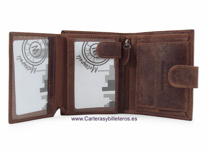 METROPOLI GREASED LEATHER CARD HOLDER FOR 13 CARDS 