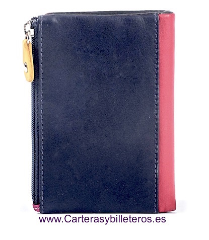 MULTICOLOR SOFT LEATHER PURSE WALLET 