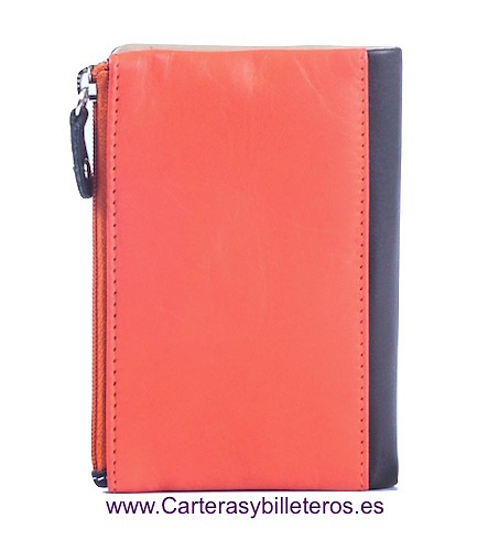 MULTICOLOR SOFT LEATHER PURSE WALLET 