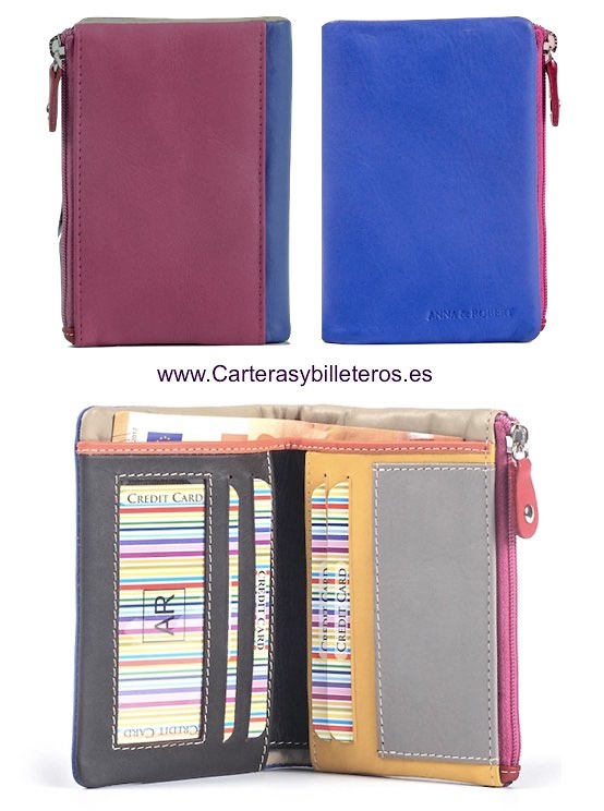 MULTICOLOR SOFT LEATHER PURSE WALLET 