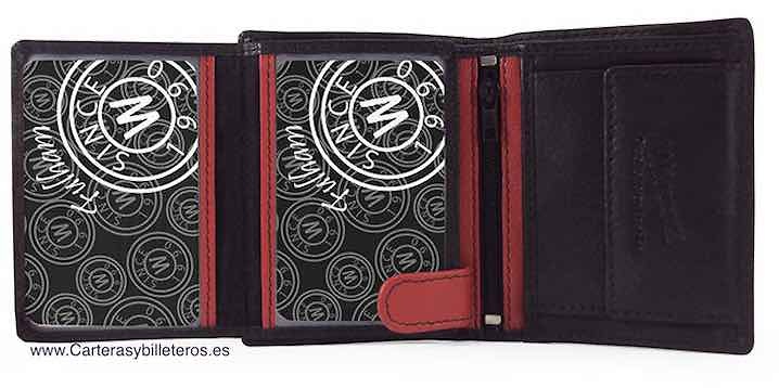 NAPA LEATHER MEN'S WALLET WITH ELASTIC CLOSURE AND PURSE 