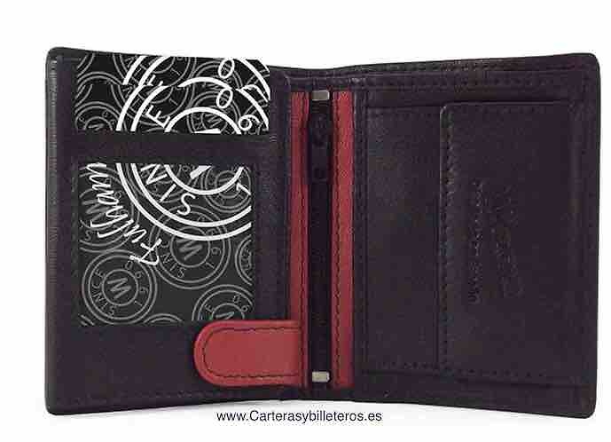 NAPA LEATHER MEN'S WALLET WITH ELASTIC CLOSURE AND PURSE 