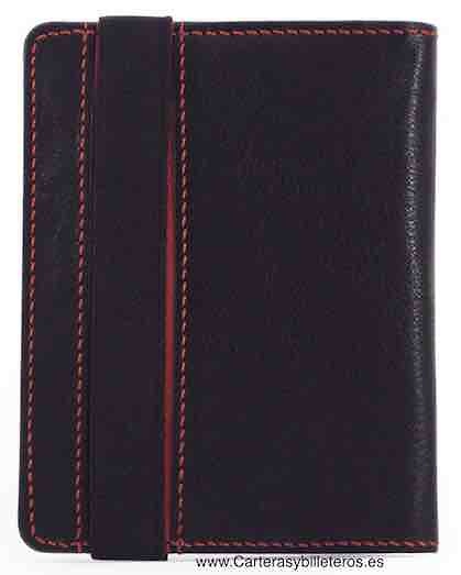 NAPA LEATHER MEN'S WALLET WITH ELASTIC CLOSURE AND PURSE 