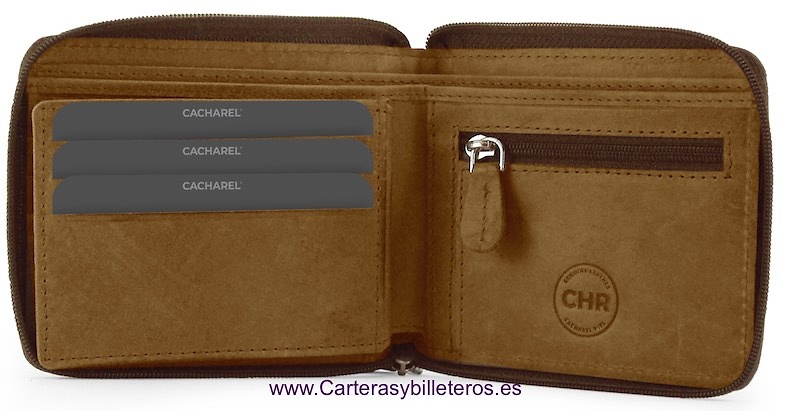 NAPA LUX LEATHER CACHAREL WALLET ZIPPER CLOUSURE 