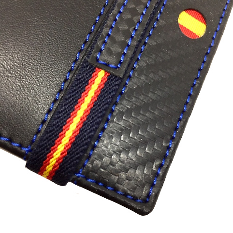 NAPALUX LEATHER WALLET CARD HOLDER WITH PURSE AND SPAIN FLAG 8 CARDS 