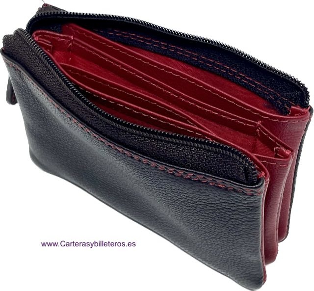 NAPALUX TRIPLE LEATHER WALLET WITH FIVE COMPARTMENTS 