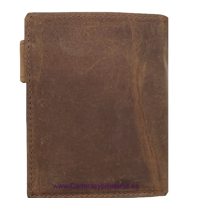 NATURE MEN'S WALLET WITH WAXING LEATHER CARD HOLDER FOR 13 CARDS 