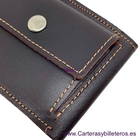 OFFER SET: TWO SMALL LEATHER WALLET WITH OUTSIDE PURSE CUBILO + KEYRING 