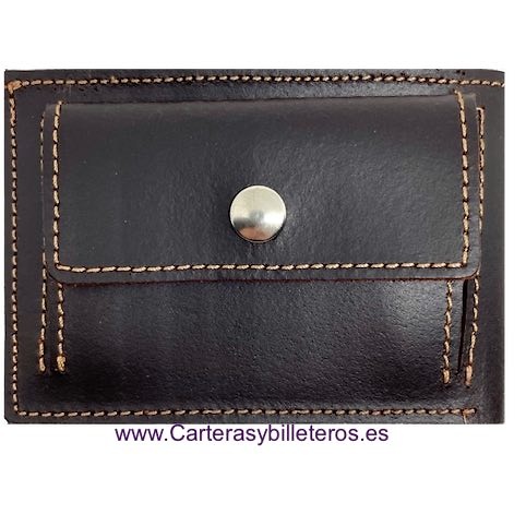 OFFER SET: TWO SMALL LEATHER WALLET WITH OUTSIDE PURSE CUBILO + KEYRING 