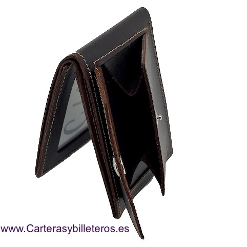 OFFER SET: TWO SMALL LEATHER WALLET WITH OUTSIDE PURSE CUBILO + KEYRING 